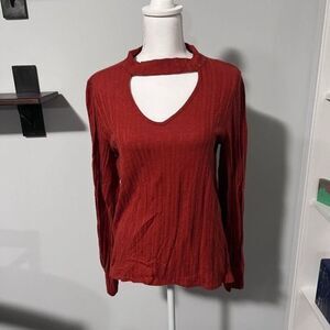 Carole Christian Long Sleeve Cut Out Blouse 